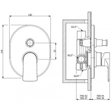 Смеситель для душа Cezares Lagos LAGOS-VDIM-NOP Черный матовый
