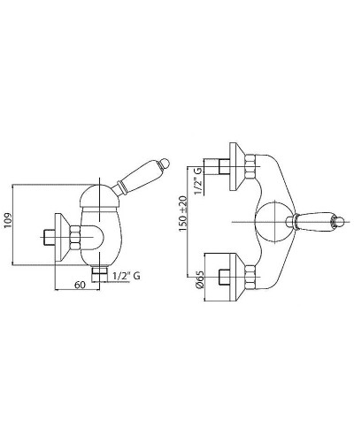 Смеситель для душа Cezares Elite ELITE-DM-03-Bi Золото