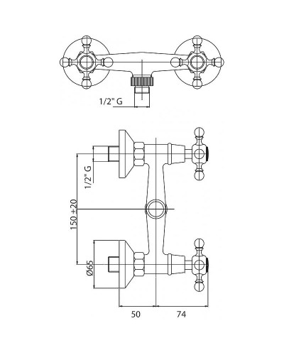 Смеситель для душа Cezares Golf GOLF-D-01-M Хром