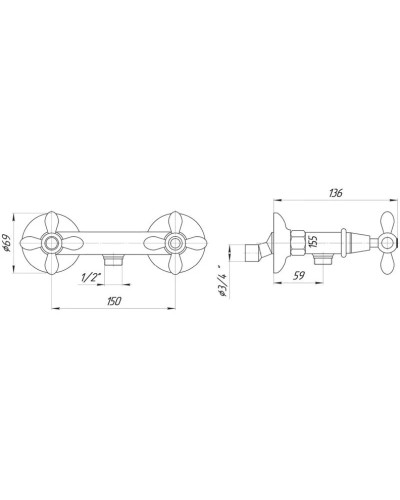 Смеситель для душа Migliore Princeton Plus ML.PRP-8046.BR