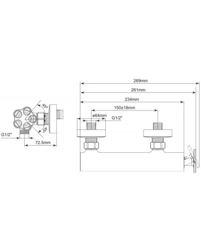 Смеситель для душа BelBagno Roso ROS-ESDM-CRM