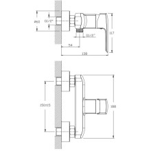 Смеситель для душа Orange Merci M13-200cr
