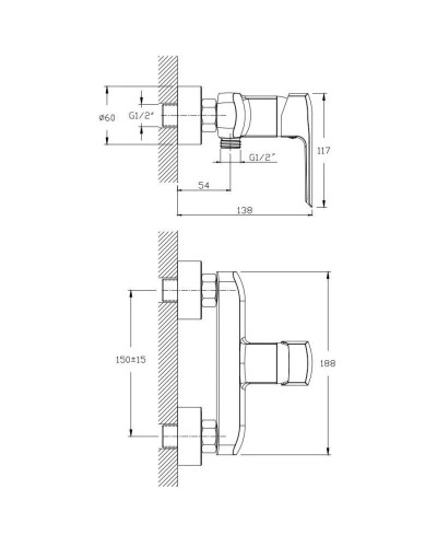 Смеситель для душа Orange Merci M13-200cr
