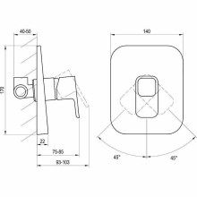 Смеситель для душа Ravak 10° TD 062.00 X070069 Хром