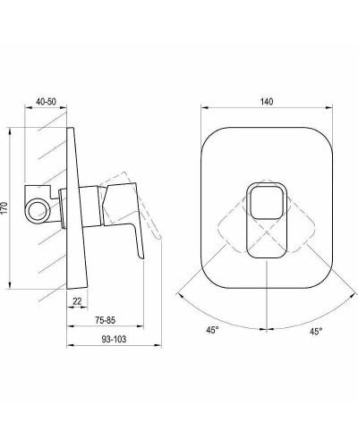 Смеситель для душа Ravak 10° TD 062.00 X070069 Хром