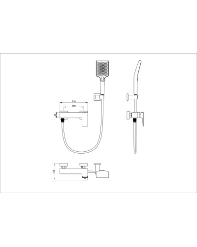 Смеситель для душа Wonzon & Woghand, Брашированное золото (WW-88048068-BG)