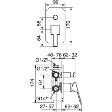 Смеситель для душа Cezares Legend-VDIM-01 Хром