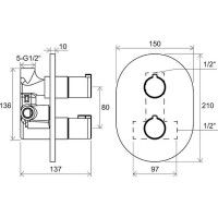 Смеситель для душа Ravak Chrome CR 064.00 X070095 с термостатом Хром