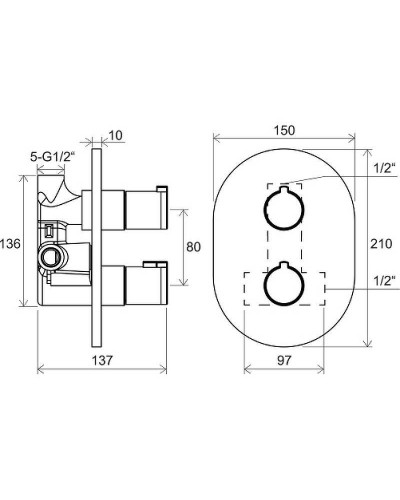 Смеситель для душа Ravak Chrome CR 064.00 X070095 с термостатом Хром