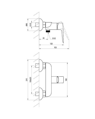 Смеситель для душа Ravak Classic CL 032.00/150 X070084 Хром