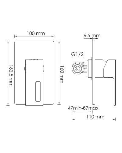 Смеситель для душа WasserKRAFT Alme 1551 Хром