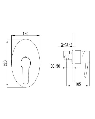 Смеситель для душа Lemark Atlantiss LM3223C Хром