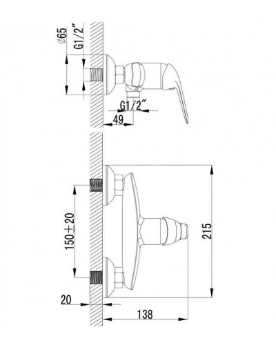 Смеситель для душа Lemark Plus Advance LM1203C Хром