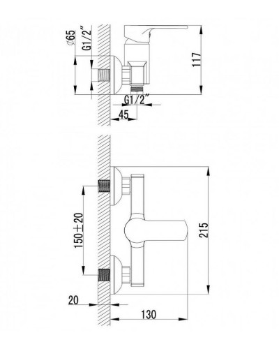 Смеситель для душа Lemark Plus Grace LM1503C Хром
