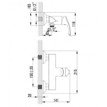 Смеситель для душа Lemark Plus Strike LM1103C Хром