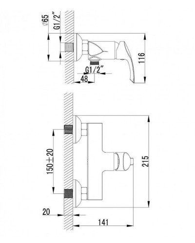 Смеситель для душа Lemark Plus Strike LM1103C Хром