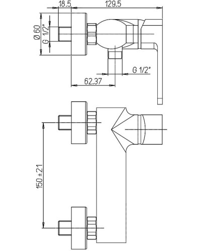 Смеситель для душа Paini Ovo 86PA511 Сталь