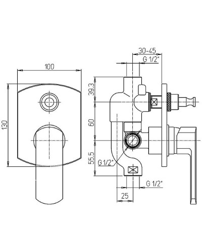 Смеситель для душа Paini Ovo 86PA691 Сталь