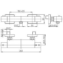 Смеситель для душа Paini Dax 84CR511THKM с термостатом Хром