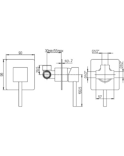 Смеситель для душа Paini Dax 84CR690 Хром