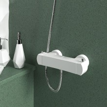 Смеситель для душа Paini Lady 89BY511TH с термостатом Белый матовый Хром