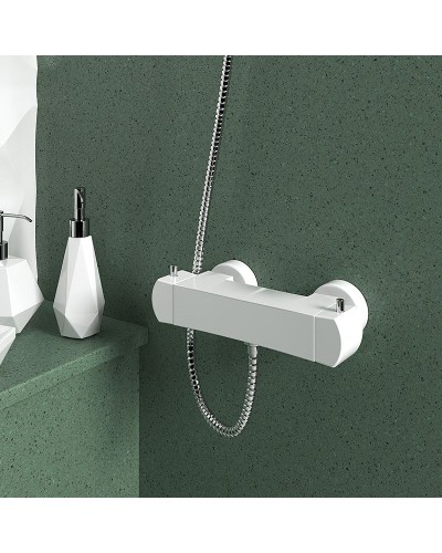 Смеситель для душа Paini Lady 89BY511TH с термостатом Белый матовый Хром