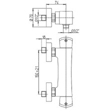 Смеситель для душа Paini Lady 89BY511TH с термостатом Белый матовый Хром