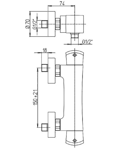 Смеситель для душа Paini Lady 89CR511TH с термостатом Хром