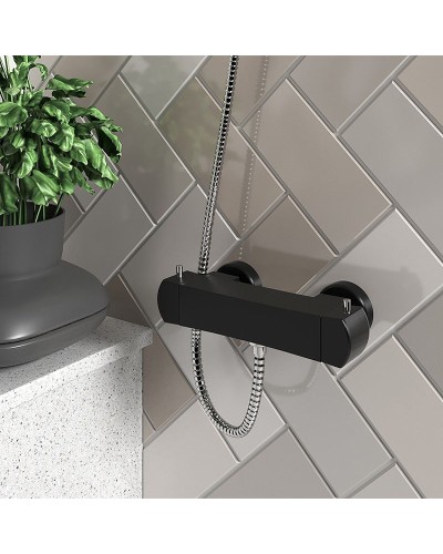 Смеситель для душа Paini Lady 89YO511TH с термостатом Черный матовый Хром