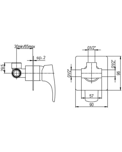 Смеситель для душа Paini F1 F1CR690 Хром