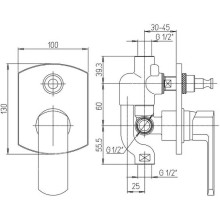 Смеситель для душа Paini F1 F1CR691 Хром