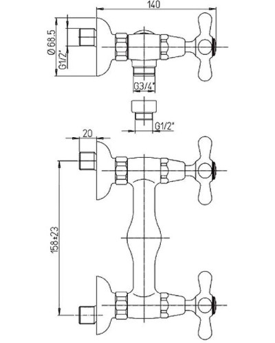 Смеситель для душа Paini Liberty 17F3511KM Состаренная бронза