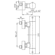 Смеситель для душа Paini Ovo 86CR511TH с термостатом Хром