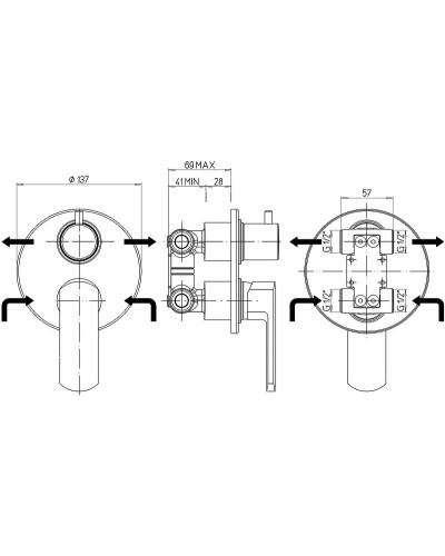Смеситель для душа Paini Ovo 86CR6911 Хром