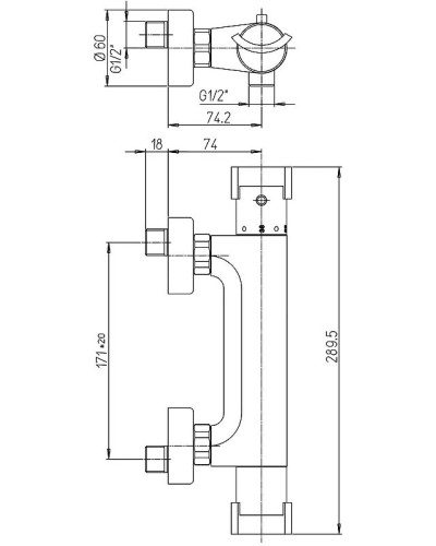 Смеситель для душа Paini Morgana 73OP511TH с термостатом Золото