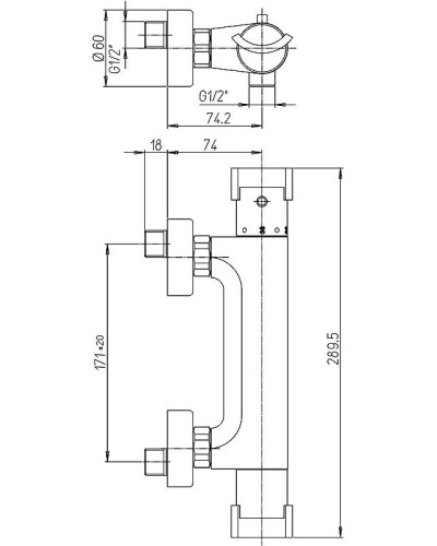 Смеситель для душа Paini Morgana 73PW511TH с термостатом Никель