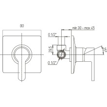 Смеситель для душа Paini Arena 92CR690FT1LMKM Хром