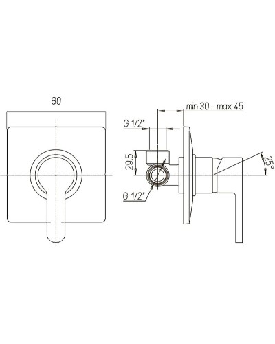 Смеситель для душа Paini Arena 92CR690FT1LMKM Хром