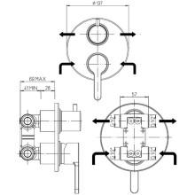Смеситель для душа Paini Arena 92CR691FTKM Хром