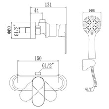 Смеситель для душа Savol 300 S-600305S