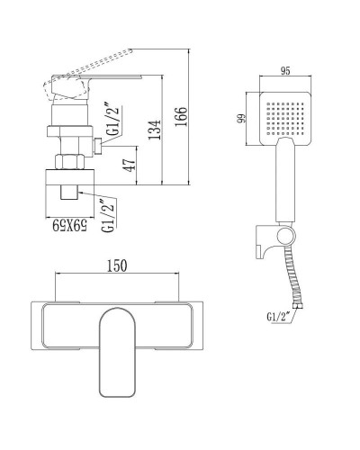 Смеситель для душа Savol 700 S-600705