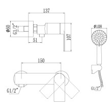 Смеситель для душа Savol 800H S-601815H