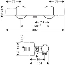 Термостат для душа Axor Citterio M 34635000