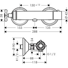 Термостат для душа Axor Montreux 16261000