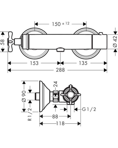 Термостат для душа Axor Montreux 16261000