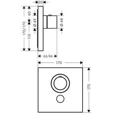 Термостат для душа Axor ShowerSelect 36716000