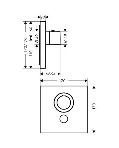 Термостат для душа Axor ShowerSelect 36716000