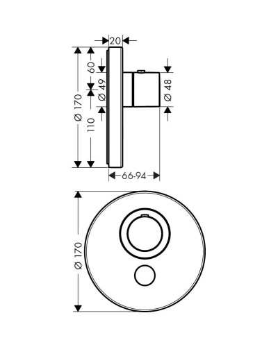Термостат для душа Axor ShowerSelect 36726000