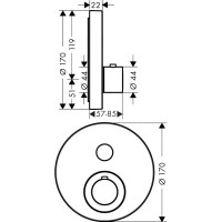 Термостат для душа Axor ShowerSelect 36722000