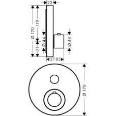 Термостат для душа Axor ShowerSelect 36722000